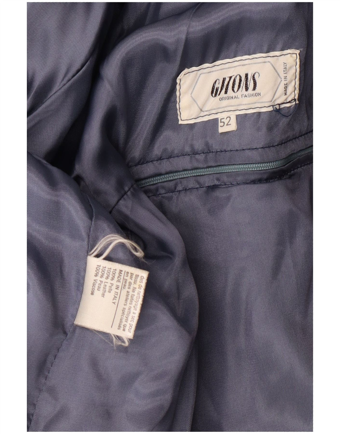 Jachetă militară din piele pentru bărbați VINTAGE IT 52 XL din piele albastră