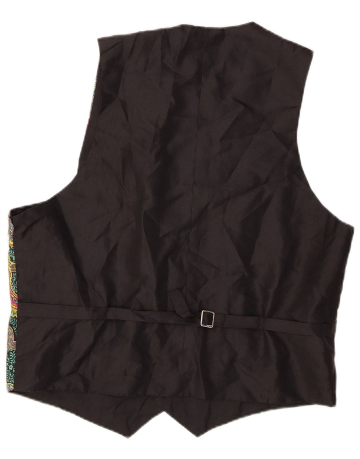 Vestă vintage pentru bărbați, mare, verde, poliester Paisley