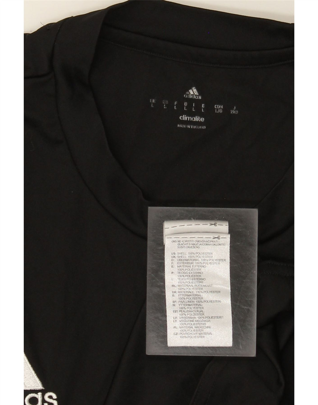 Tricou Adidas Climalite pentru bărbați Top mare din poliester negru