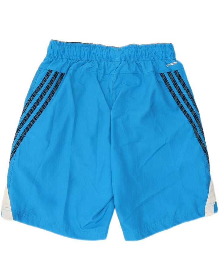 Pantaloni scurți sport pentru bărbați Adidas Climalite, albastru mediu, poliester color bloc