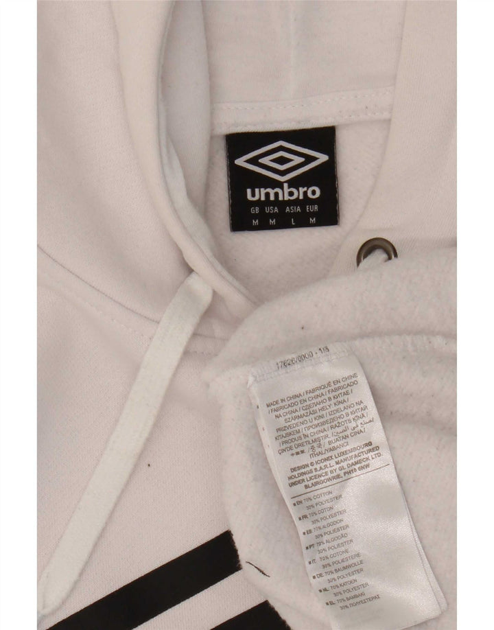 Pulover cu glugă grafic Umbro pentru bărbați, bumbac alb mediu
