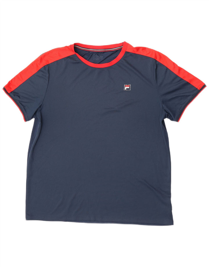 Tricou Bărbați Fila Top 2XL Bleumarin Poliester Colorblock