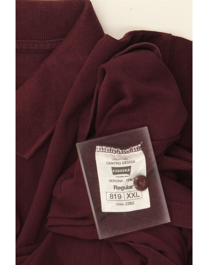 Cămașă polo obișnuită Carrera pentru bărbați 2XL bumbac burgundă