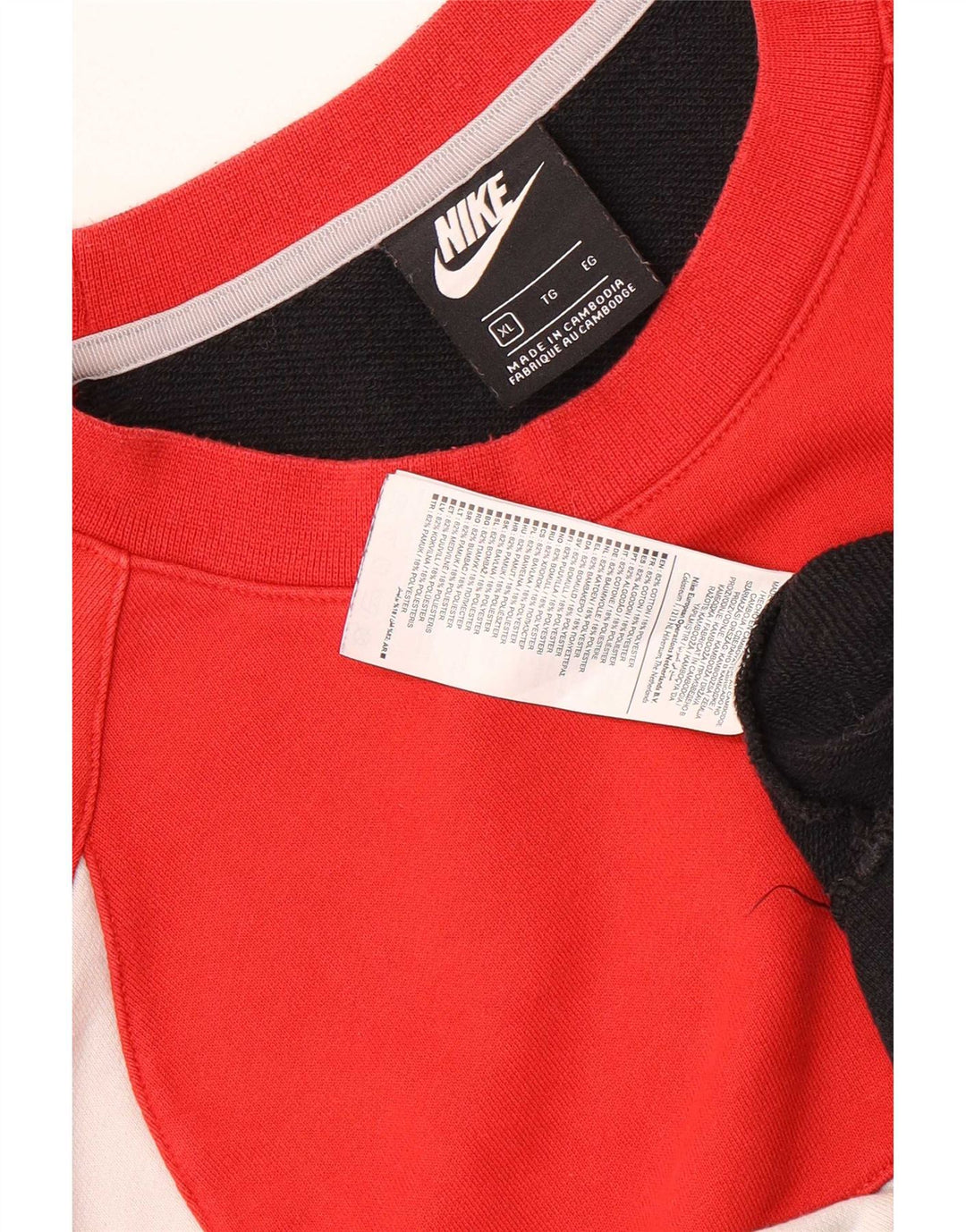 Hanorac grafic pentru bărbați Nike Jumper XL, roșu, bumbac color bloc