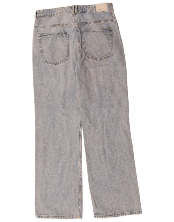 Blugi pentru femei Zara cu talie înaltă cu picioare largi EU 42 Large W32 L32 Blue Bumbac