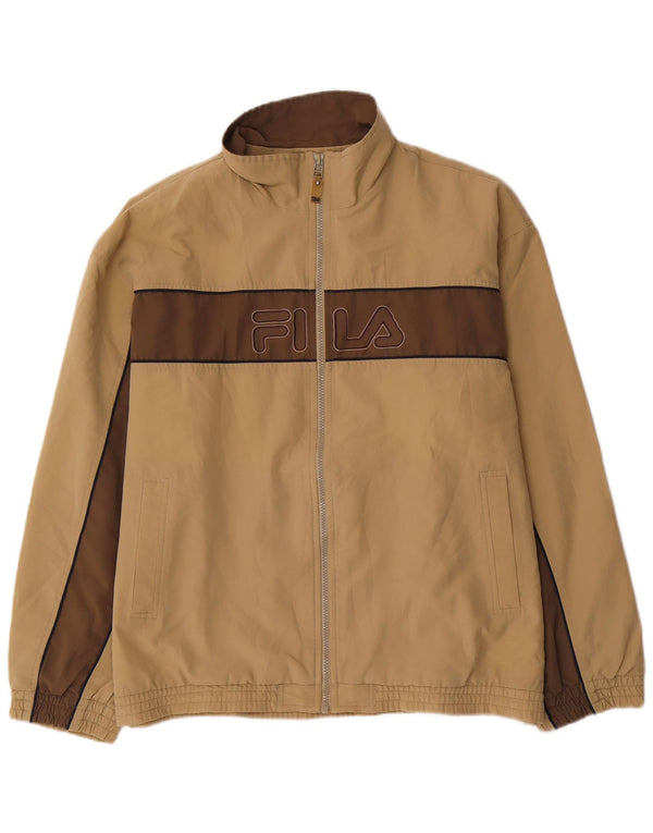 Jachetă de top pentru trening cu grafică pentru bărbați FILA, mare, bej, bloc de culoare