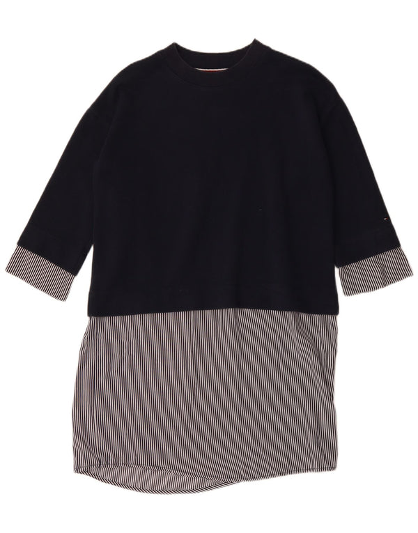 TOMMY HILFIGER Womens Shift Dress UK 14 Medium Navy Blue Colourblock