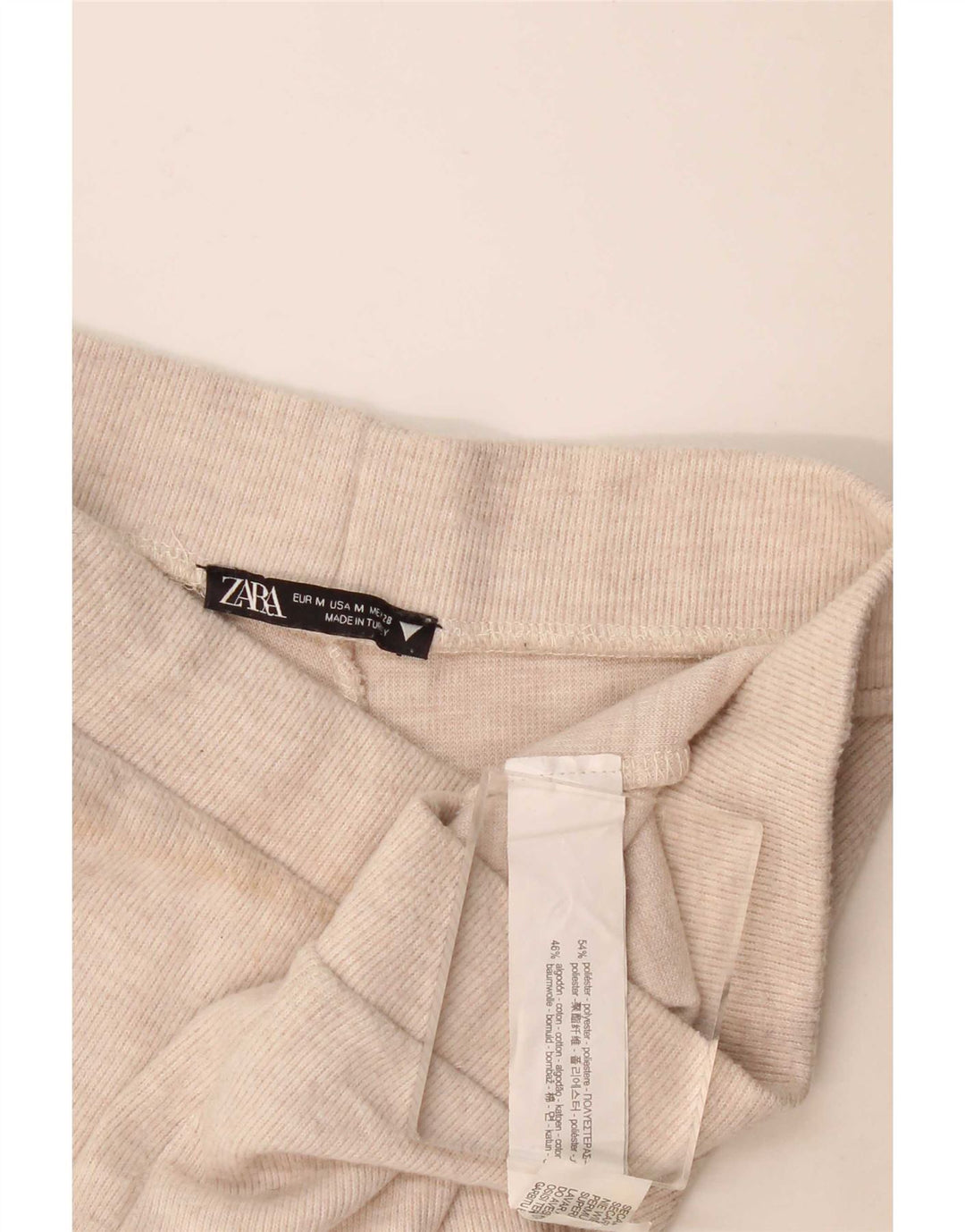 Pantaloni de trening Zara pentru femei UK 12 Medium Bej Poliester