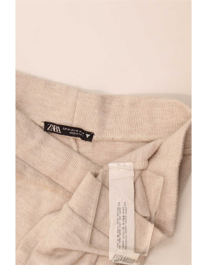 Pantaloni de trening Zara pentru femei UK 12 Medium Bej Poliester