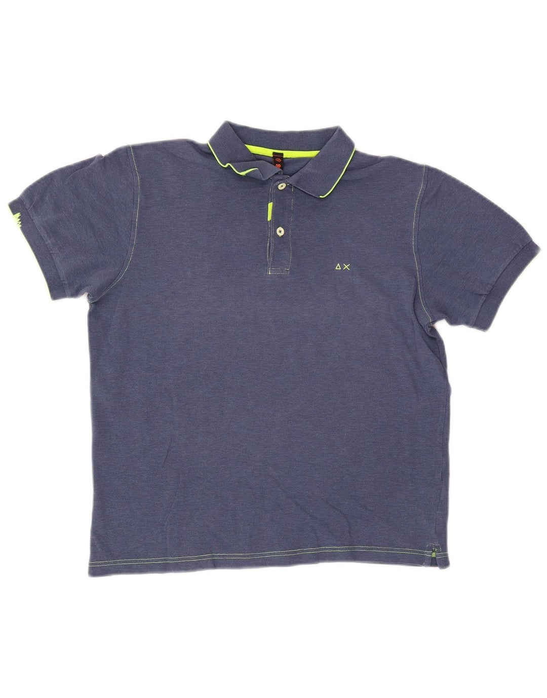 Tricou polo Sun68 pentru bărbați, bumbac, albastru bleumarin mediu