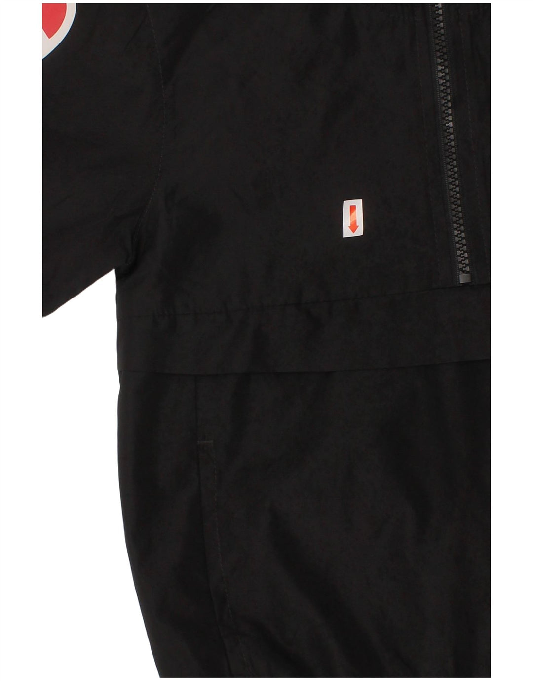 CHAMPION Boys Hooded Graphic Anorak Jacket 4-5 Years Black Polyester