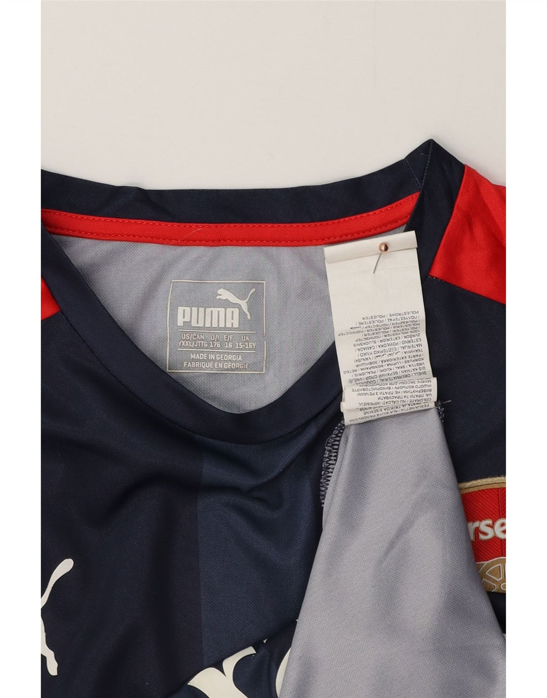 Tricou grafic PUMA Arsenal pentru băieți Top 15-16 ani, albastru bleumarin, color block