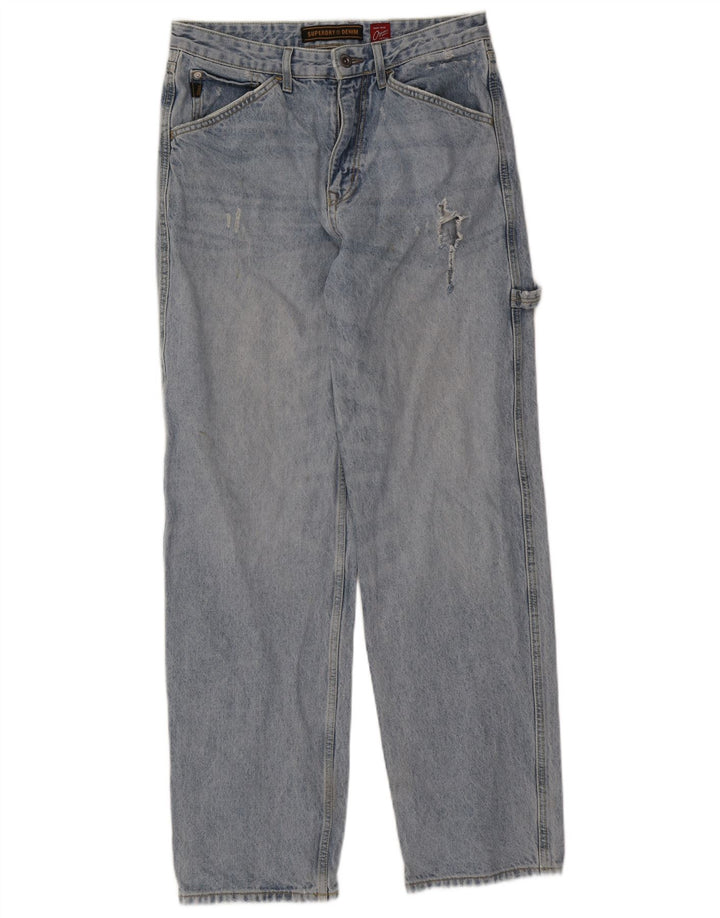 Blugi drepti Cargo Superdry pentru bărbați W32 L34 albaștri