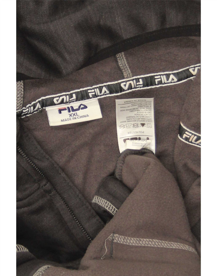 Pulover Fila Graphic Zip Hoodie pentru bărbați 2XL poliester negru