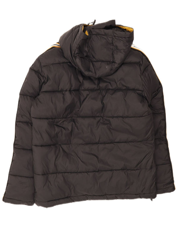 Sergio Tacchini Mens Hooded Padded Jacket UK 40 Large Black Nylon