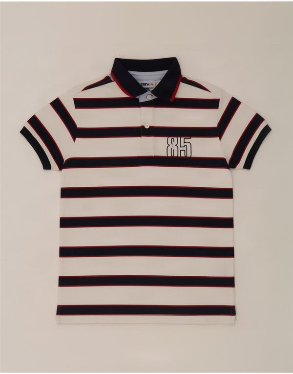 Tricou polo cu grafic pentru băieți Tommy Hilfiger 11-12 ani, bumbac cu dungi albe