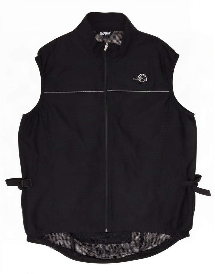 Shamp Mens Racer Gilet UK 40 Large Black Polyester