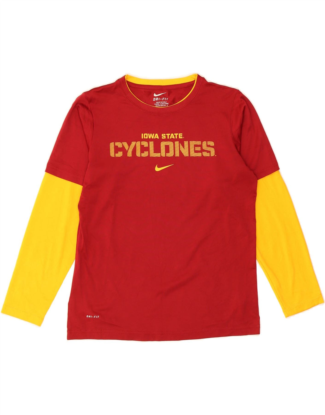 NIKE Boys Graphic Top Long Sleeve 12-13 Years Large Red Vintage Nike and Second-Hand Nike from Messina Hembry 