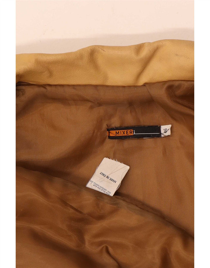 Palton din piele vintage pentru femei IT 46 din piele maro mare
