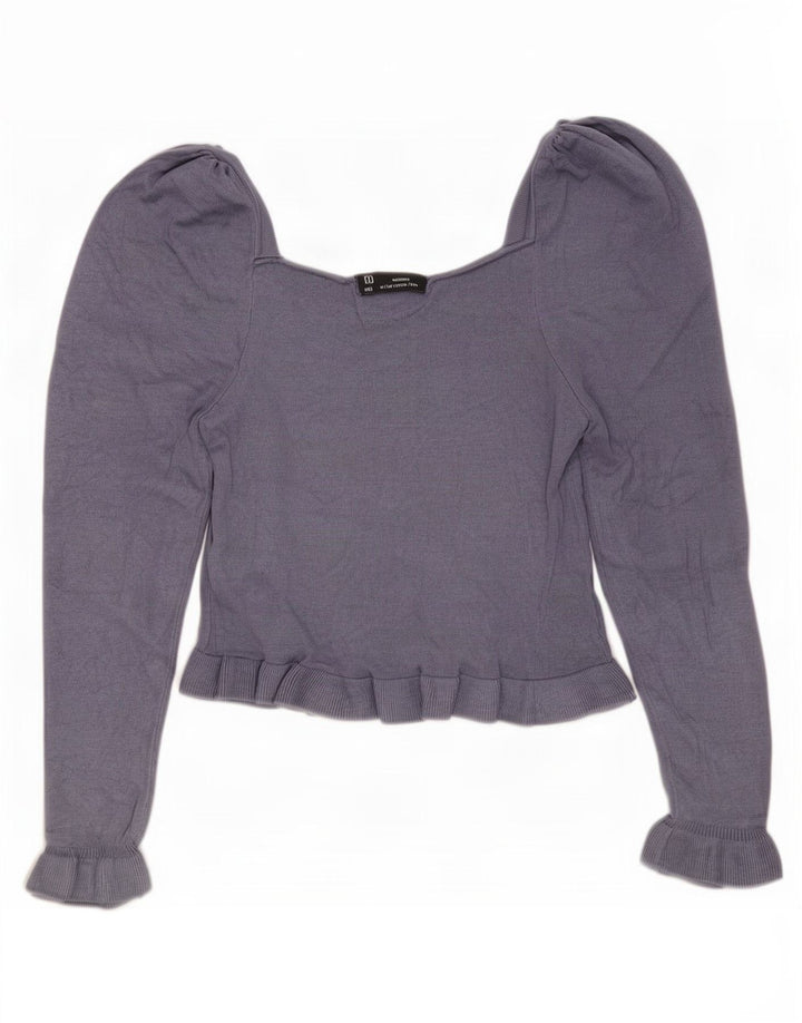 Crop Top pentru femei Zara cu mânecă lungă UK 12 Medium Blue