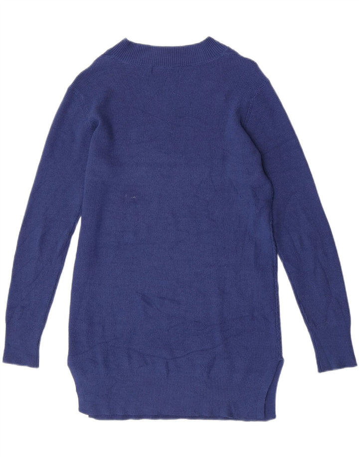 Pulover cu decolteu în V pentru femei Marks & Spencer UK 10 Small Blue Viscose