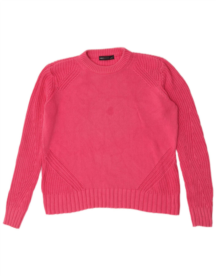 Marks & Spencer Pulover supradimensionat pentru femei cu gâtul turnat UK 10 Mic roz