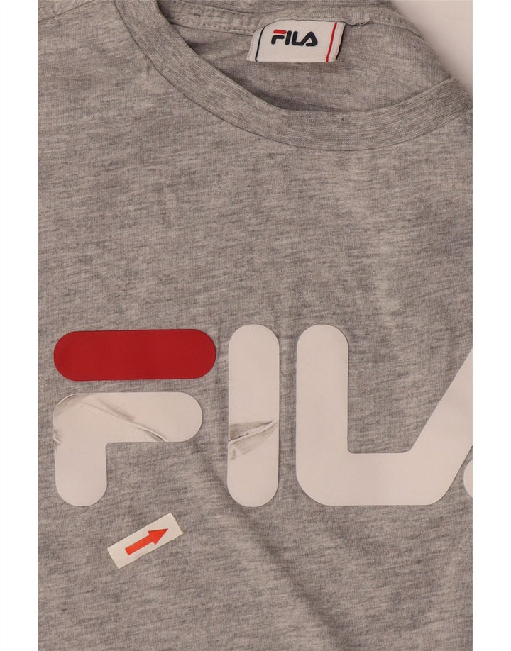 Tricou grafic Fila pentru bărbați Top Medium Gri Bumbac