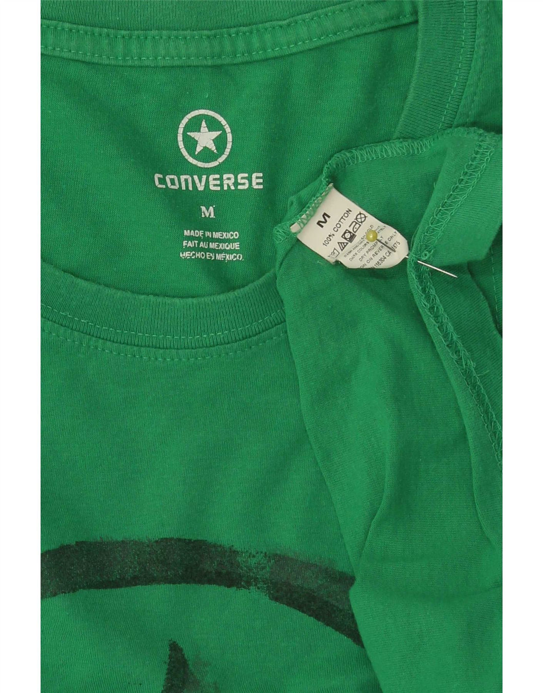 Tricou grafic Converse pentru bărbați Top din bumbac verde mediu