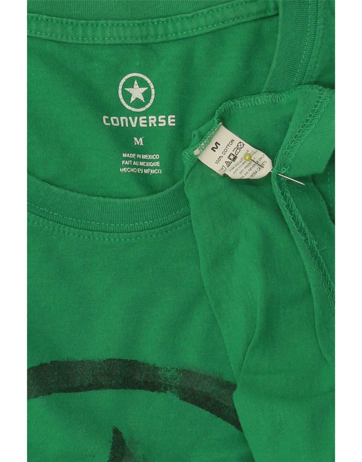Tricou grafic Converse pentru bărbați Top din bumbac verde mediu
