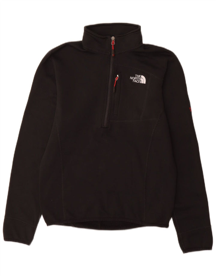 Pulover pentru bărbați The North Face, cu fermoar și gât, poliester negru mic