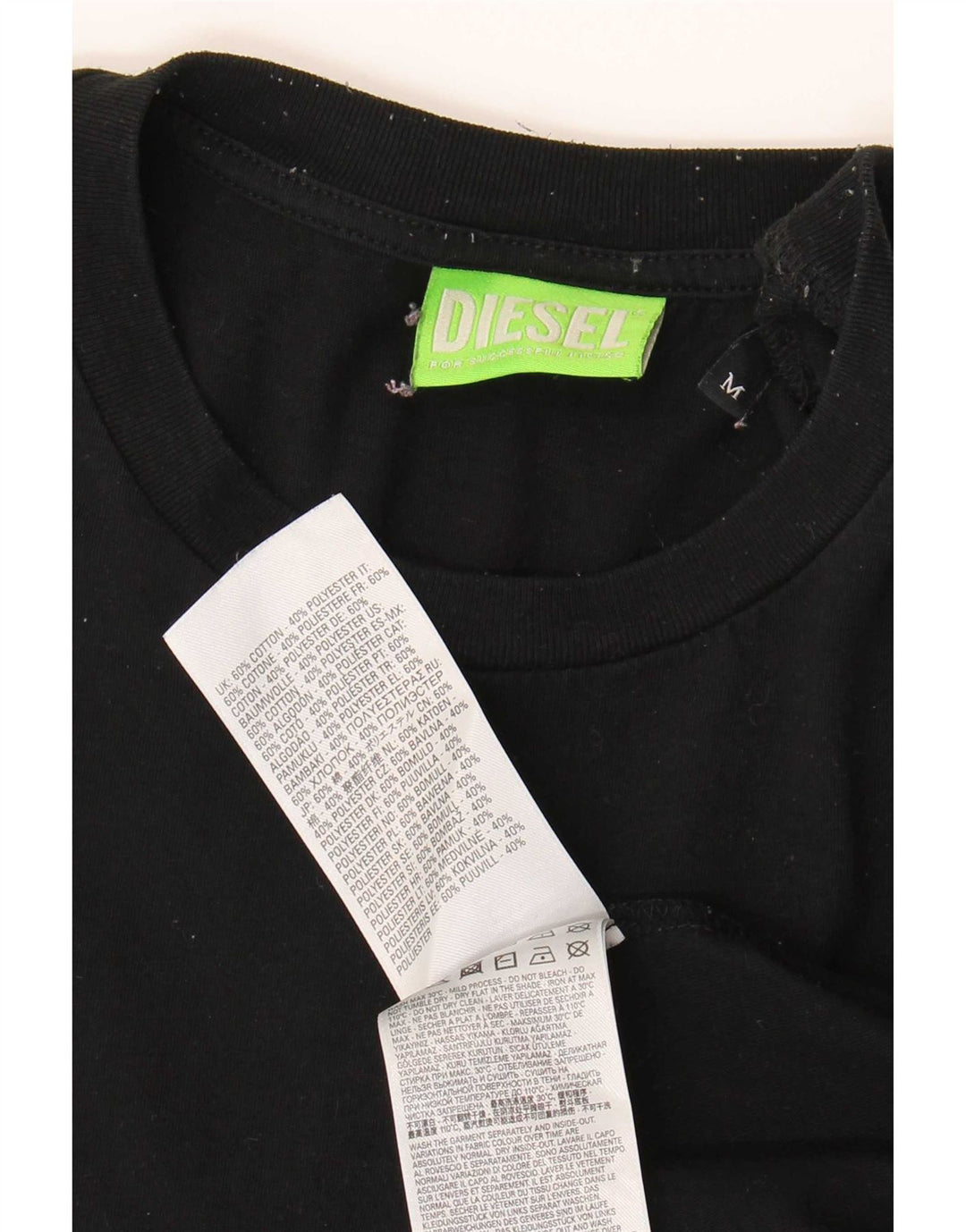 Tricou grafic pentru bărbați Diesel Top Medium Negru Bumbac