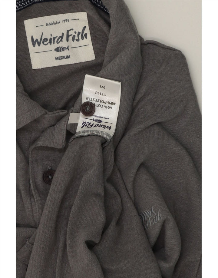 Tricou polo pentru bărbați Weird Fish, bumbac gri mediu