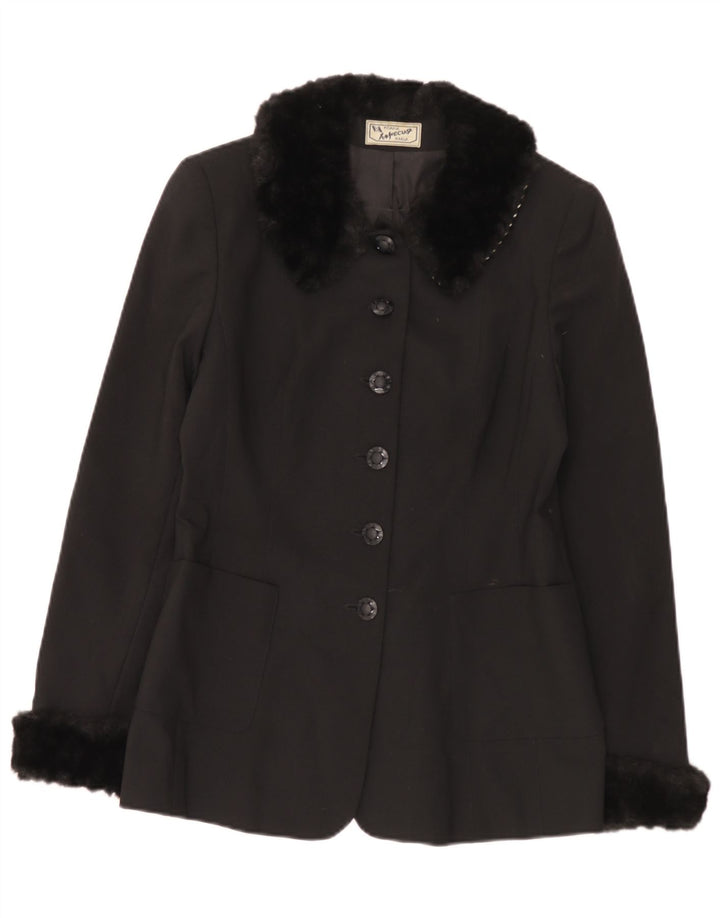 Jachetă vintage pentru femei cu 6 nasturi IT 44 Medium Black