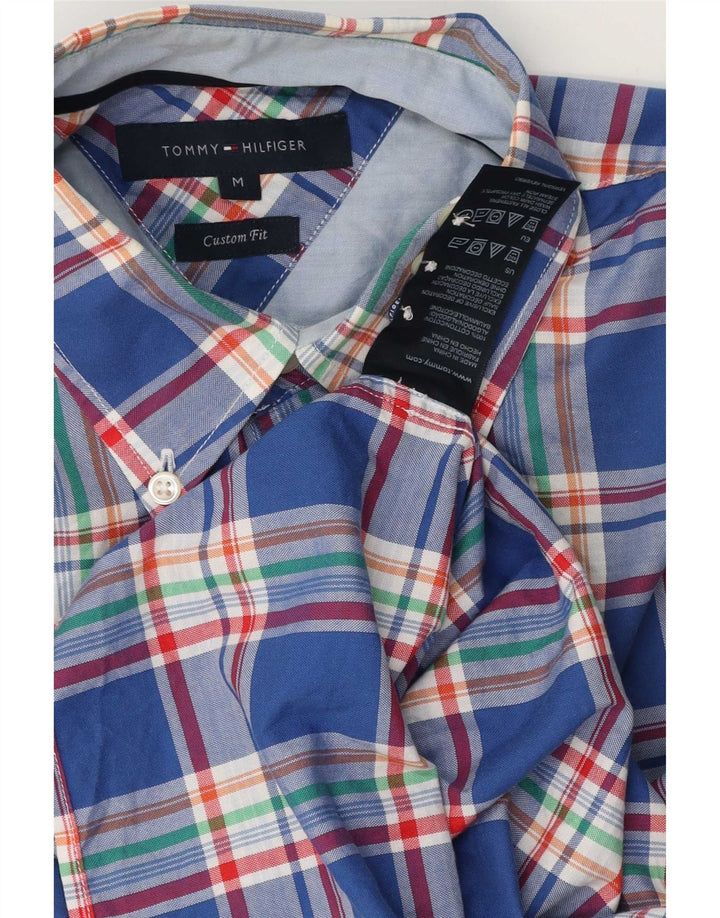 Cămașă personalizată pentru bărbați Tommy Hilfiger, bumbac cu carouri albastru mediu