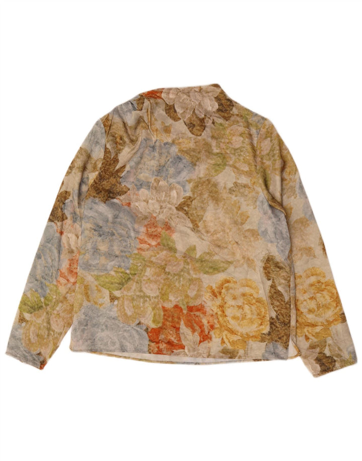 Top femei Zara cu mânecă lungă UK 10 Mic Multicolor Floral Modern