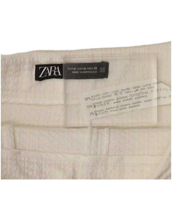Pantaloni scurți casual pentru femei Zara Medium W28 Bumbac alb