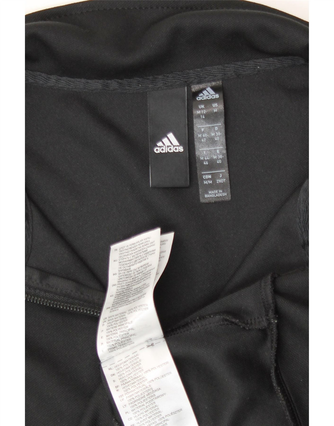 Jachetă de top pentru trening Adidas pentru femei UK 12/14 Poliester mediu negru