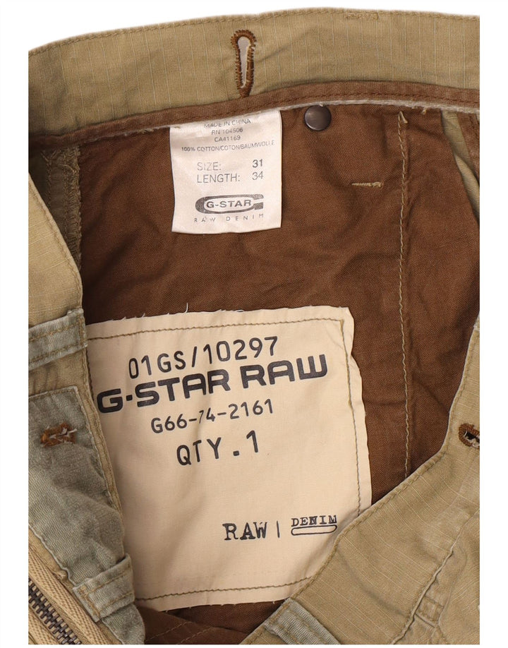 Pantaloni cargo drepti pentru bărbați G-STAR L31 L34 bumbac kaki