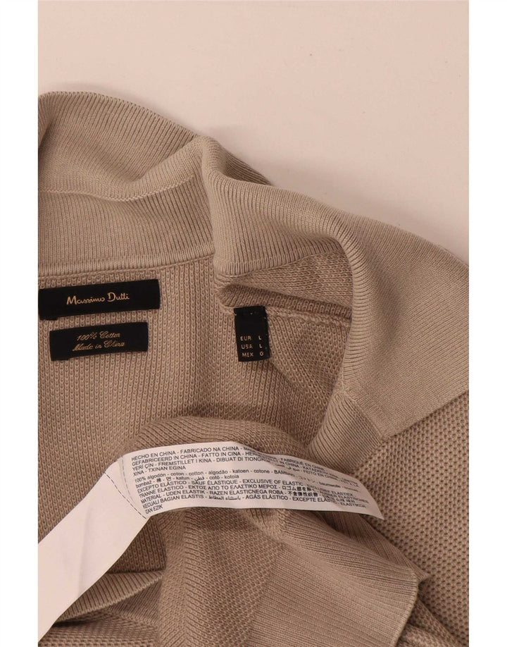 Tricou polo Massimo Dutti pentru bărbați, bumbac gri mare