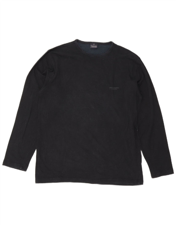 Trussardi Jeans Top pentru bărbați cu mânecă lungă 2XL, viscoză neagră