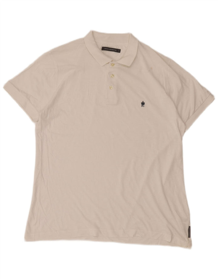 Tricou polo pentru bărbați French Connection, mare bumbac alb
