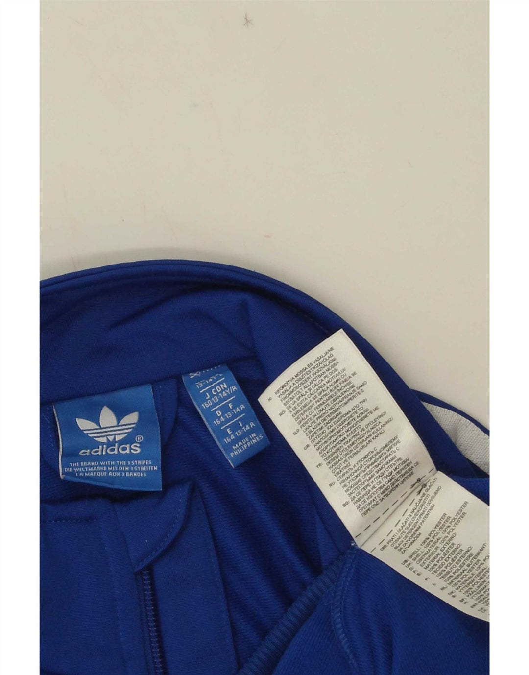 Jachetă de top pentru trening cu grafic pentru băieți Adidas 13-14 ani, poliester albastru