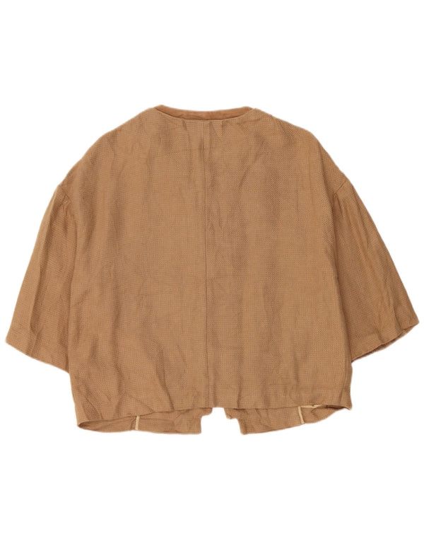 Massimo Dutti Jachetă pentru femei cu mâneci 3/4 deschise, UK 16, in maro mare