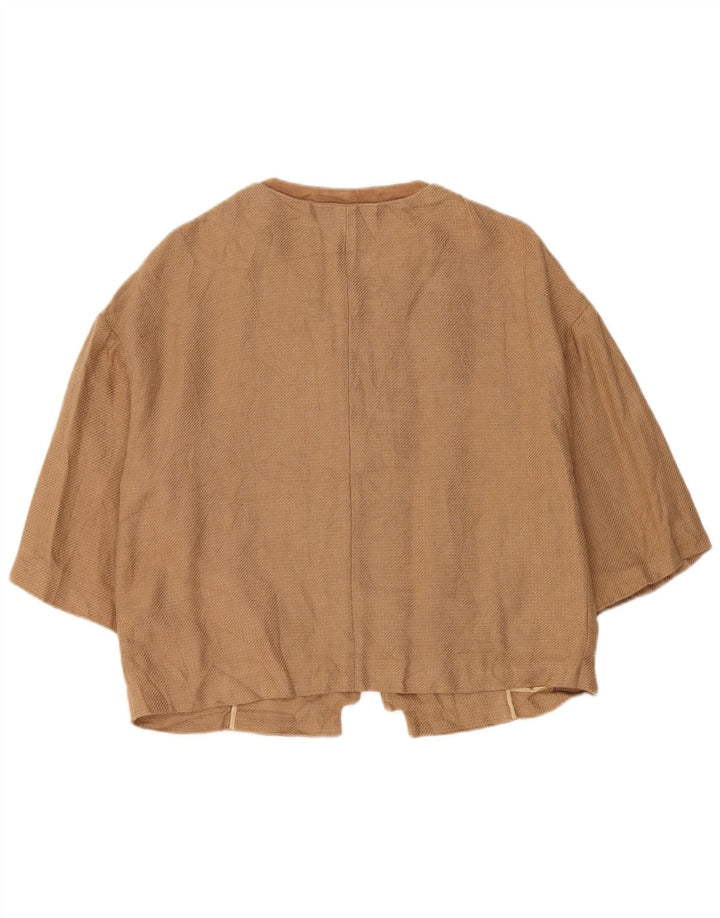 Massimo Dutti Jachetă pentru femei cu mâneci 3/4 deschise, UK 16, in maro mare