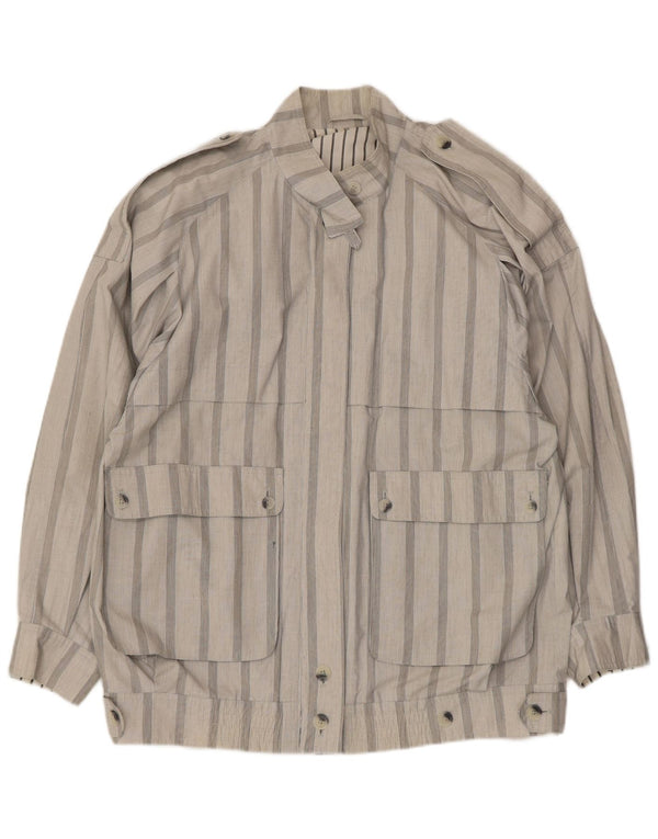 Jachetă militară vintage pentru bărbați UK 40, mare, gri poliester cu dungi