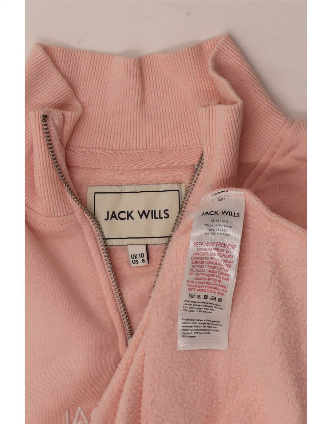 Pulover pentru femei Jack Wills cu grafic supradimensionat, UK 10, roz mic