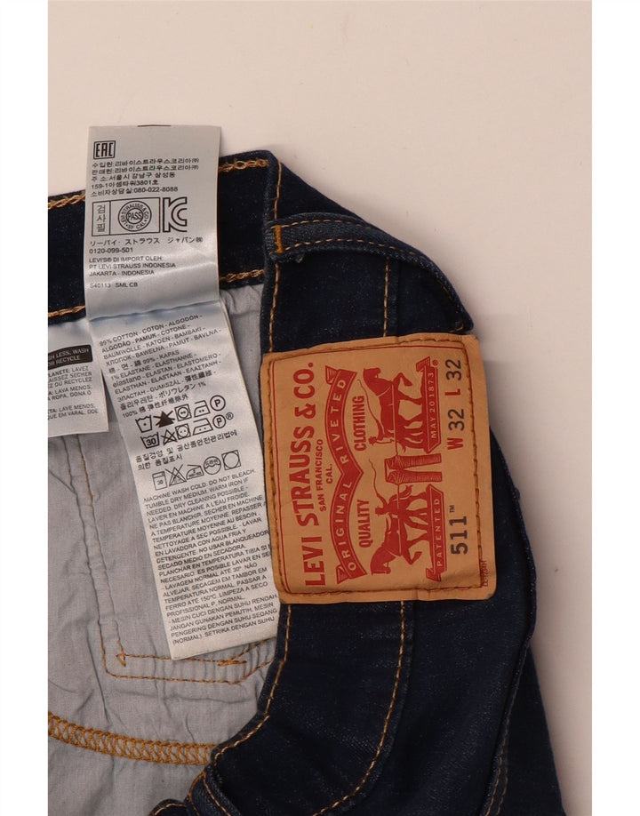 Blugi pentru bărbați LEVI'S 511 Slim W32 L32 Bumbac bleumarin