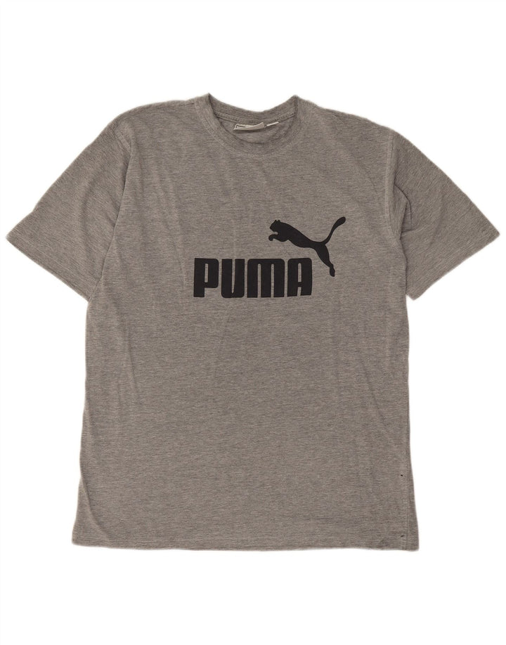 Tricou cu grafică Puma pentru bărbați Top Large Gri Flecked