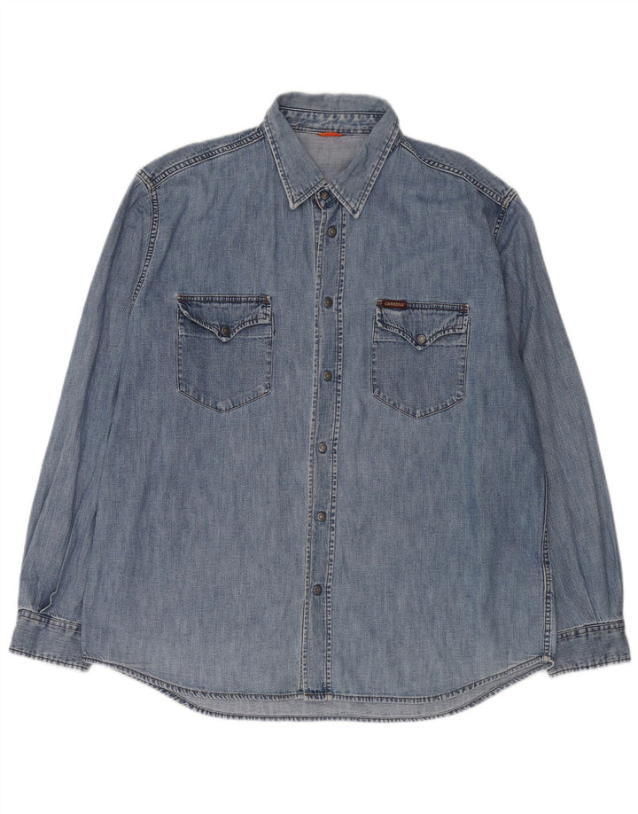 Cămașă Western Denim Carrera pentru bărbați, 2XL, albastru, bumbac, clasică