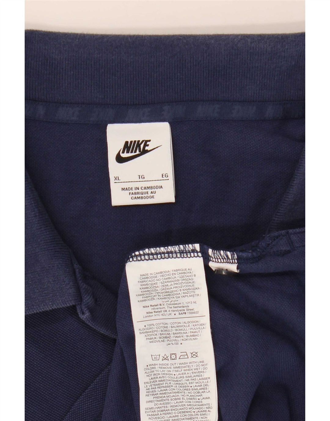 Tricou polo Nike pentru bărbați XL, bumbac bleumarin
